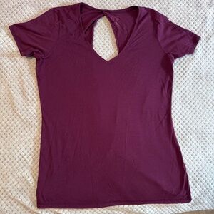 Fox Purple Fitted Cut Out Short Sleeve Tee
